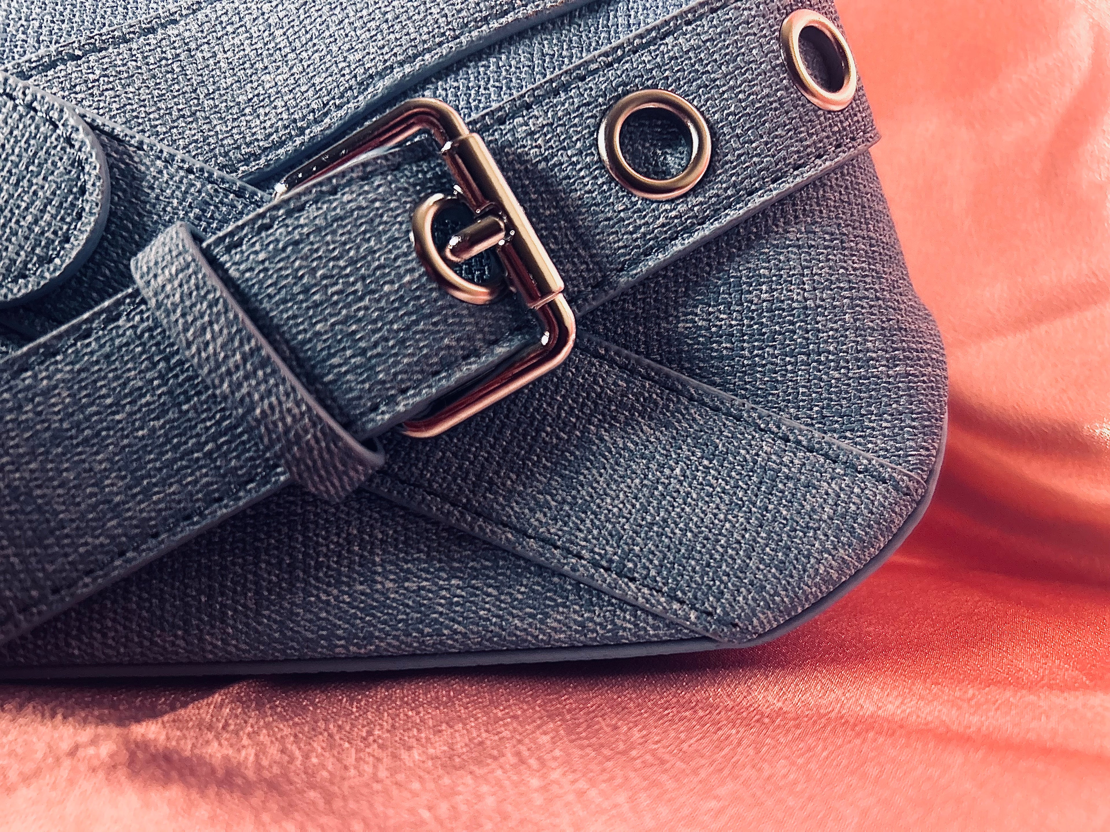 Denim Belted Shoulder Bag
