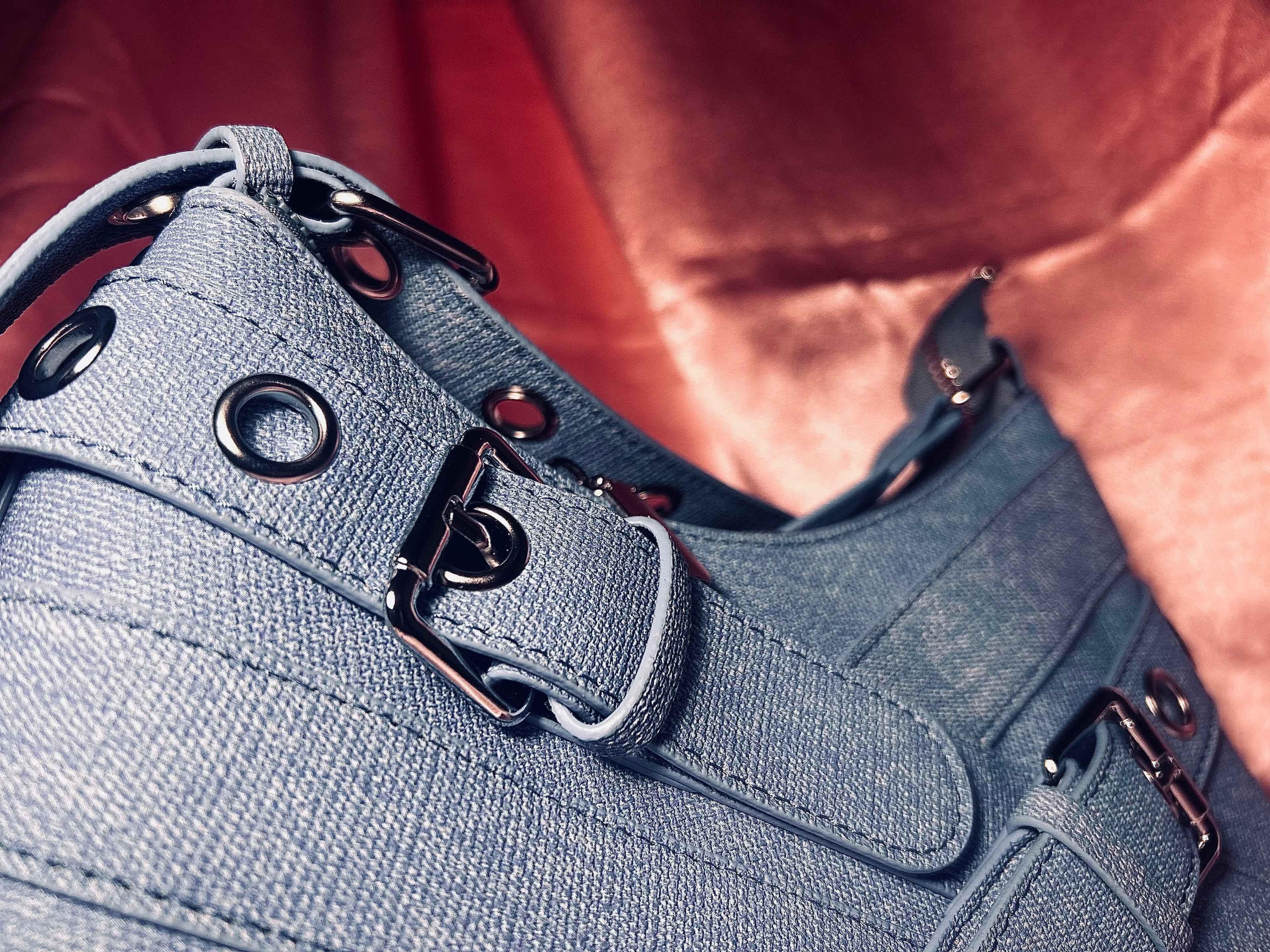 Denim Belted Shoulder Bag